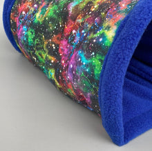 Load image into Gallery viewer, Nebula stay open tunnel. Padded fleece tunnel. Tube. Padded small pet cosy tunnel.