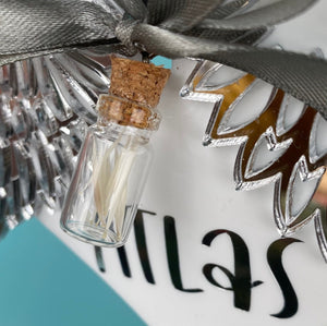 Personalised hedgehog memorial angel wings. Memory keepsake with mini quill jar.