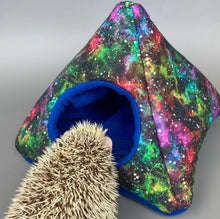 Load image into Gallery viewer, Nebula tent house. Hedgehog and small animal house. Padded fleece lined house.