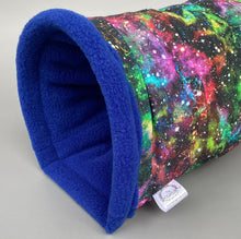 Load image into Gallery viewer, Nebula stay open tunnel. Padded fleece tunnel. Tube. Padded small pet cosy tunnel.