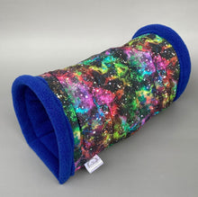 Load image into Gallery viewer, Nebula stay open tunnel. Padded fleece tunnel. Tube. Padded small pet cosy tunnel.
