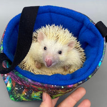 Load image into Gallery viewer, Nebula padded bonding bag, carry bag for hedgehog. Fleece lined pet tote.