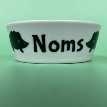 Load image into Gallery viewer, Ceramic hedgehog food bowl. Noms bowl for small pets. White hedgehog food bowl.