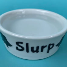 Load image into Gallery viewer, Ceramic hedgehog water bowl. Slurp bowl for small pets. White hedgehog water bowl.