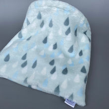 Load image into Gallery viewer, LARGE rain drops cuddle soft snuggle sack. Sleeping bag for hedgehogs and guinea pigs