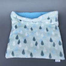 Load image into Gallery viewer, LARGE rain drops cuddle soft snuggle sack. Sleeping bag for hedgehogs and guinea pigs