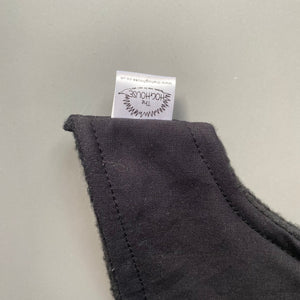 Black bonding scarf for hedgehogs and small pets. Bonding pouch. Fleece lined.