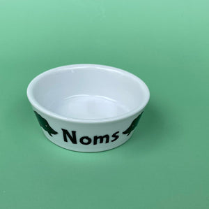Ceramic hedgehog food bowl. Noms bowl for small pets. White hedgehog food bowl.