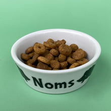 Load image into Gallery viewer, Ceramic hedgehog food bowl. Noms bowl for small pets. White hedgehog food bowl.