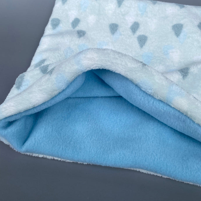 LARGE rain drops cuddle soft snuggle sack. Sleeping bag for hedgehogs and guinea pigs