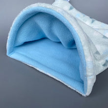 Load image into Gallery viewer, LARGE rain drops cuddle soft snuggle sack. Sleeping bag for hedgehogs and guinea pigs