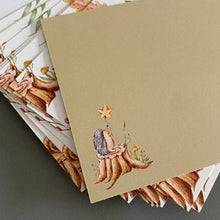 Load image into Gallery viewer, Pack of 10 hedgehog note cards with envelopes. Hedgehog cards. Hedgehog stationary.