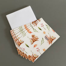 Load image into Gallery viewer, Pack of 10 hedgehog note cards with envelopes. Hedgehog cards. Hedgehog stationary.