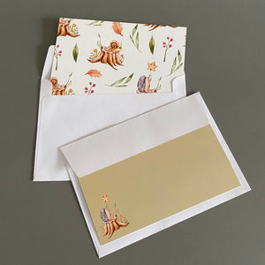Pack of 10 hedgehog note cards with envelopes. Hedgehog cards. Hedgehog stationary.