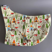 Load image into Gallery viewer, Camping Animals bonding scarf for hedgehogs and small pets. Bonding pouch. Fleece lined.