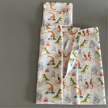 Load image into Gallery viewer, Fold up tote bag. Cycling animals shopping bag. Reusable shopping bag. Compact tote bag.