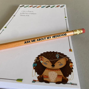 Hedgehog pencils. Wooden unsharpened pencils. Ask me about my Hedgehog pencil.