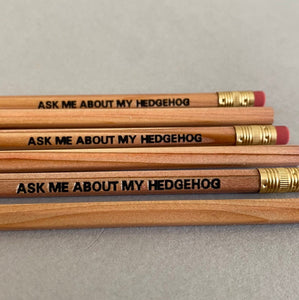 Hedgehog pencils. Wooden unsharpened pencils. Ask me about my Hedgehog pencil.