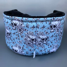 Load image into Gallery viewer, LARGE Vintage Floral Skulls cuddle cup. Pet sofa. Guinea pig bed. Pet beds. Fleece bed.
