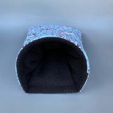 Load image into Gallery viewer, Vintage Floral Skulls cosy snuggle cave. Padded stay open snuggle sack. Hedgehog bed.