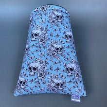 Load image into Gallery viewer, Vintage Floral Skulls cosy snuggle cave. Padded stay open snuggle sack. Hedgehog bed.