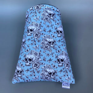 Vintage Floral Skulls cosy snuggle cave. Padded stay open snuggle sack. Hedgehog bed.