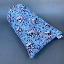 Load image into Gallery viewer, Vintage Floral Skulls cosy snuggle cave. Padded stay open snuggle sack. Hedgehog bed.