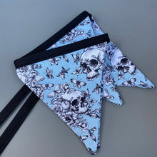Load image into Gallery viewer, Vintage Floral Skulls miniature bunting. Viv decorations. Cage decorations.