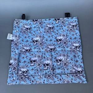 Vintage Floral Skulls hanging hay bag for guinea pigs. Cotton hay feeder.