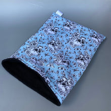 Load image into Gallery viewer, Vintage Floral Skulls mini set. Tunnel, snuggle sack and toys. Fleece bedding.