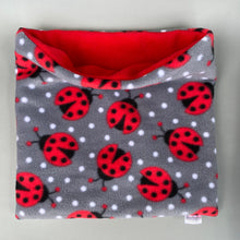 Load image into Gallery viewer, LARGE Ladybird snuggle sack. Sleeping bag for hedgehogs, guinea pigs and small pets.