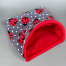 Load image into Gallery viewer, LARGE Ladybird snuggle sack. Sleeping bag for hedgehogs, guinea pigs and small pets.