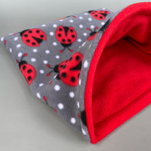 Load image into Gallery viewer, LARGE Ladybird snuggle sack. Sleeping bag for hedgehogs, guinea pigs and small pets.