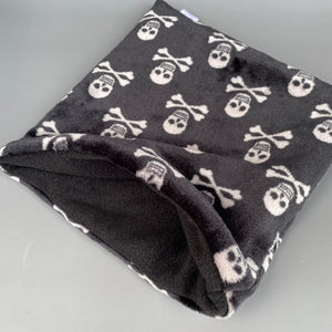 LARGE skull and bones cuddle soft snuggle sack. Sleeping bag for hedgehogs and guiena pigs