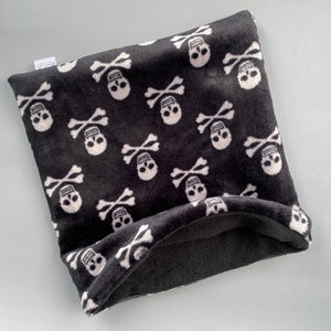 LARGE skull and bones cuddle soft snuggle sack. Sleeping bag for hedgehogs and guiena pigs