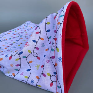 LARGE Festive lights snuggle sack. Snuggle pouch for guinea pigs