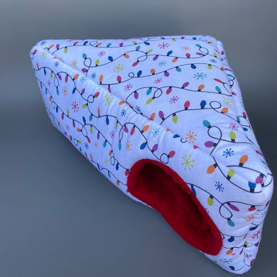 Festive lights corner house. Hedgehog and small pet cube house. Padded fleece house.