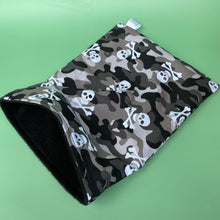 Load image into Gallery viewer, Camo skulls snuggle sack, snuggle pouch, sleeping bag for hedgehog and small pets