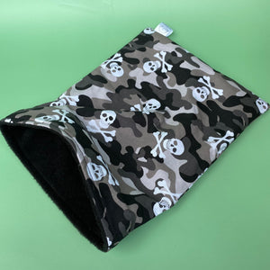 Camo skulls snuggle sack, snuggle pouch, sleeping bag for hedgehog and small pets