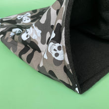 Load image into Gallery viewer, Camo skulls snuggle sack, snuggle pouch, sleeping bag for hedgehog and small pets