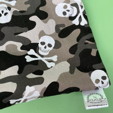 Load image into Gallery viewer, LARGE Camo skulls snuggle sack. Snuggle pouch for guinea pigs
