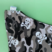 Load image into Gallery viewer, Camo skulls bonding scarf for hedgehogs and small pets. Bonding pouch. Fleece lined.