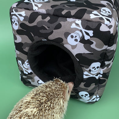 Camo skulls cosy cube house. Hedgehog and guinea pig cube house.
