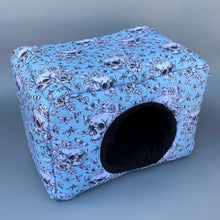 Load image into Gallery viewer, LARGE Vintage Floral Skulls cosy bed. Cosy cube. Cuddle Cube. Snuggle house.