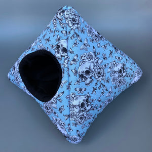 Vintage Floral Skulls tent house. Hedgehog and small animal padded house.