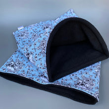 Load image into Gallery viewer, LARGE Vintage Floral Skulls snuggle sack. Snuggle pouch for guinea pigs