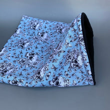 Load image into Gallery viewer, LARGE Vintage Floral Skulls snuggle sack. Snuggle pouch for guinea pigs