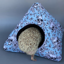 Load image into Gallery viewer, Vintage Floral Skulls tent house. Hedgehog and small animal padded house.