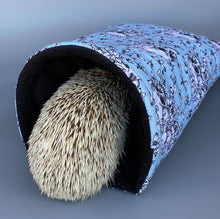 Load image into Gallery viewer, Vintage Floral Skulls cosy snuggle cave. Padded stay open snuggle sack. Hedgehog bed.