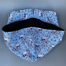 Load image into Gallery viewer, Vintage Floral Skulls bonding scarf for hedgehogs and small pets. Bonding pouch.